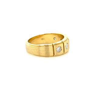 14K Yellow Gold 5-Stone .80ctw VS Diamond Brush Finish Band