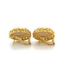 Load image into Gallery viewer, Chunky 14K Yellow Gold Mabe Pearl Statement Omega Back Earrings