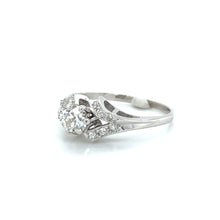 Load image into Gallery viewer, 18K White Gold .43ct Center Old European Diamond Split Shank Ring