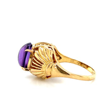 Load image into Gallery viewer, Art Deco 18K Yellow Gold Large Amethyst Cabochon Domed Ring