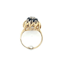 Load image into Gallery viewer, Vintage 14K Yellow Gold Sapphire Diamond Dome Ring