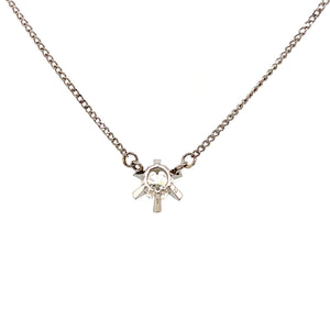 Platinum .25ct VS Old Euro Cut Diamond Starburst Pendant Necklace