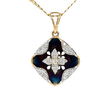 Load image into Gallery viewer, 14K Yellow Gold Diamond Colored Rhodium Statement Pendant