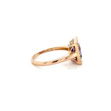Load image into Gallery viewer, 18K Rose Gold 7.44ct Amethyst Diamond Statement Ring