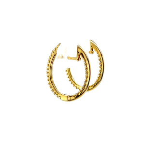 14k Yellow Gold Inside Out Diamond Hoop Earrings