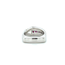 Load image into Gallery viewer, Modernist 14K White Gold Ruby and Trillion Cut Diamond Ring