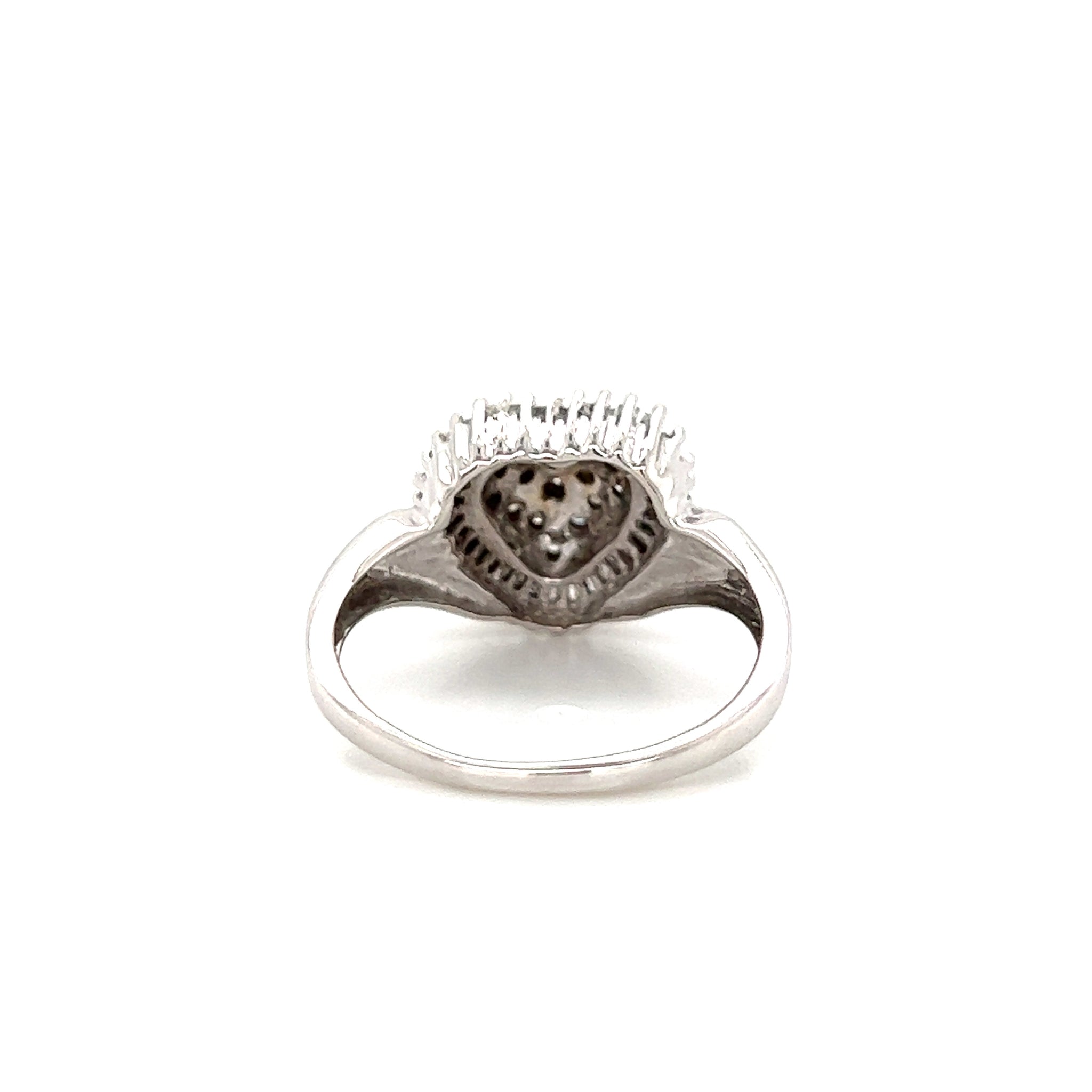 14K Yellow or White Gold Diamond Heart Claddagh Ring