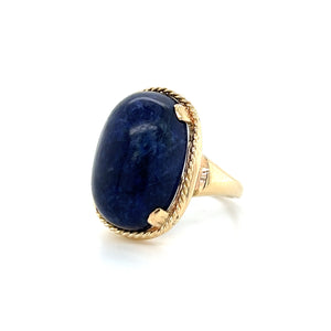 Vintage 14K Yellow Gold Lapis Lazuli Statement Ring