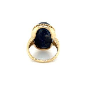 Vintage 14K Yellow Gold Lapis Lazuli Statement Ring