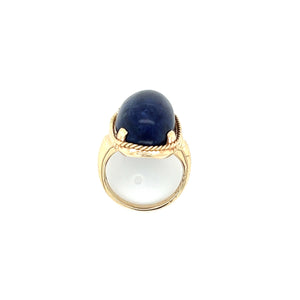 Vintage 14K Yellow Gold Lapis Lazuli Statement Ring