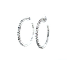 Load image into Gallery viewer, 10K White Gold 1 Carat Diamond Half Hoop Earrings