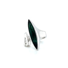 Load image into Gallery viewer, Custom 14K White Gold Green Tourmaline Modernist Ring