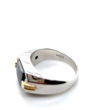 Load image into Gallery viewer, 14K Two-Tone Gold Hematite Statement Mens Signet Ring