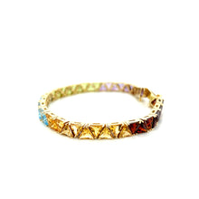 Load image into Gallery viewer, 14K Yellow Gold Rainbow Multi-Gemstone Statement Bracelet