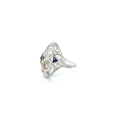 Load image into Gallery viewer, 20K White Gold Art Deco .75ctw OEC Diamond Shield Ring