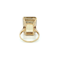 Load image into Gallery viewer, Chunky 14K Yellow Gold Emerald Cut Smoky Quartz Ring