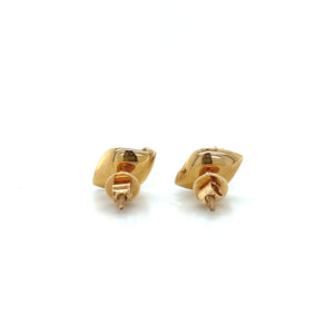 14K Yellow Gold Colored Rhodium Diamond Earrings