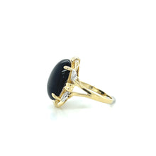 Load image into Gallery viewer, 14K Two-Tone Onyx and Diamond Statement Ring