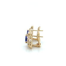 Load image into Gallery viewer, 14K Yellow Gold Tanzanite and Baguette Diamond Earrings