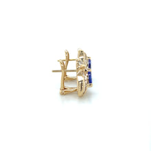 Load image into Gallery viewer, 14K Yellow Gold Tanzanite and Baguette Diamond Earrings