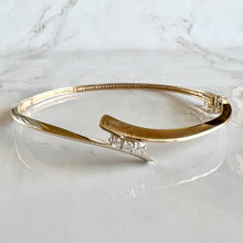 Load image into Gallery viewer, Vintage 10K Yellow Gold 3 Diamond Bypass Bangle Bracelet