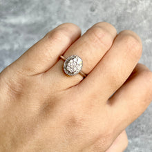 Load image into Gallery viewer, 18K White Gold Diamond Cluster Oval Ballerina Ring