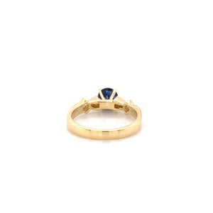 18K Yellow Gold 1.00ct Sapphire and Diamond Ring