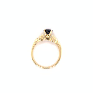18K Yellow Gold 1.00ct Sapphire and Diamond Ring