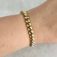 Load image into Gallery viewer, 14K Yellow Gold Wide Link San Marco Macaroni Bracelet - 7&quot; / 8mm