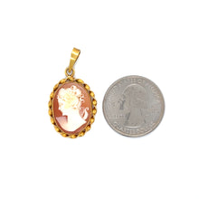 Load image into Gallery viewer, Victorian 18K Yellow Gold Handmade Shell Cameo Pendant
