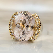 Load image into Gallery viewer, 14K 12.25ct Morganite and Diamond Statement Ring