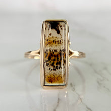 Load image into Gallery viewer, Vintage 10K Yellow Gold Dendritic Agate Elongated Ring
