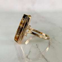 Load image into Gallery viewer, Vintage 10K Yellow Gold Dendritic Agate Elongated Ring
