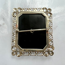 Load image into Gallery viewer, Art Deco 14K White Gold Hardstone Cameo Brooch