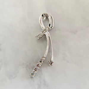 18K White Gold .37ctw VS Diamond Ribbon Slider Pendant