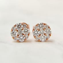 Load image into Gallery viewer, 14k Rose Gold Diamond Earrings