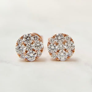 14k Rose Gold Diamond Earrings