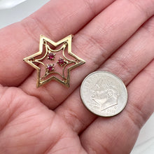 Load image into Gallery viewer, Vintage 14k Yellow Gold Synthetic Red Spinel Star Pendant