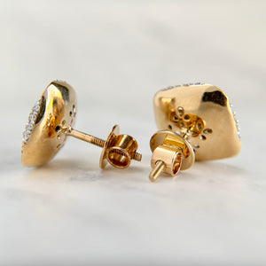 Custom 14K Yellow Gold VS Diamond Colored Rhodium Earrings