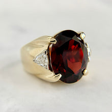 Load image into Gallery viewer, 14K Yellow Gold 9.75ct Garnet and Diamond Statement Ring