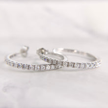 Load image into Gallery viewer, 10K White Gold 1 Carat Diamond Half Hoop Earrings