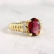 Load image into Gallery viewer, 14k Yellow Gold Pink Tourmaline and Diamond Ring