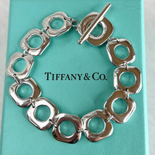 Load image into Gallery viewer, Retired Tiffany &amp; Co. 925 Silver Cushion Link Toggle Bracelet