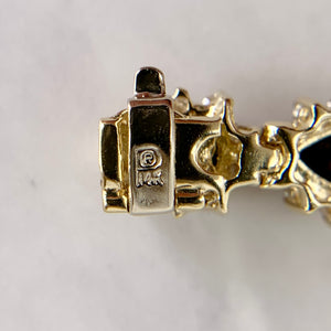 14K Yellow Gold Sapphire and 3.42ctw Diamond Tennis Bracelet