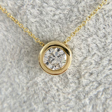 Load image into Gallery viewer, Custom 14K Yellow Gold .69ct Diamond Solitaire Necklace