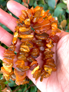 Natural Baltic Amber Cognac Honey Egg Yolk Baroque Gemstone Necklace - 19"