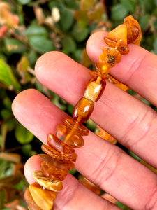 Natural Baltic Amber Cognac Honey Egg Yolk Baroque Gemstone Necklace - 19"