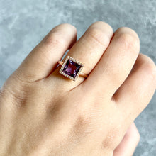 Load image into Gallery viewer, 18K Rose Gold 7.44ct Amethyst Diamond Statement Ring