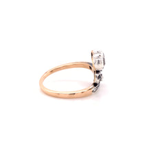 Load image into Gallery viewer, Victorian 14K Rose Gold and Silver 1.10ctw Diamond Bow Ring