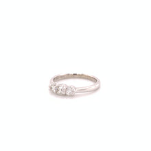 Load image into Gallery viewer, 14k White Gold 3 Stone .30ctw Diamond Band Ring